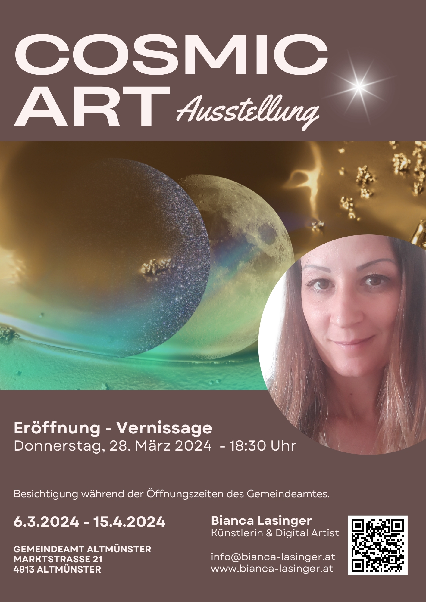 Ausstellung - Cosmic Art von Bianca Lasinger im Gemeindeamt Altmünster.